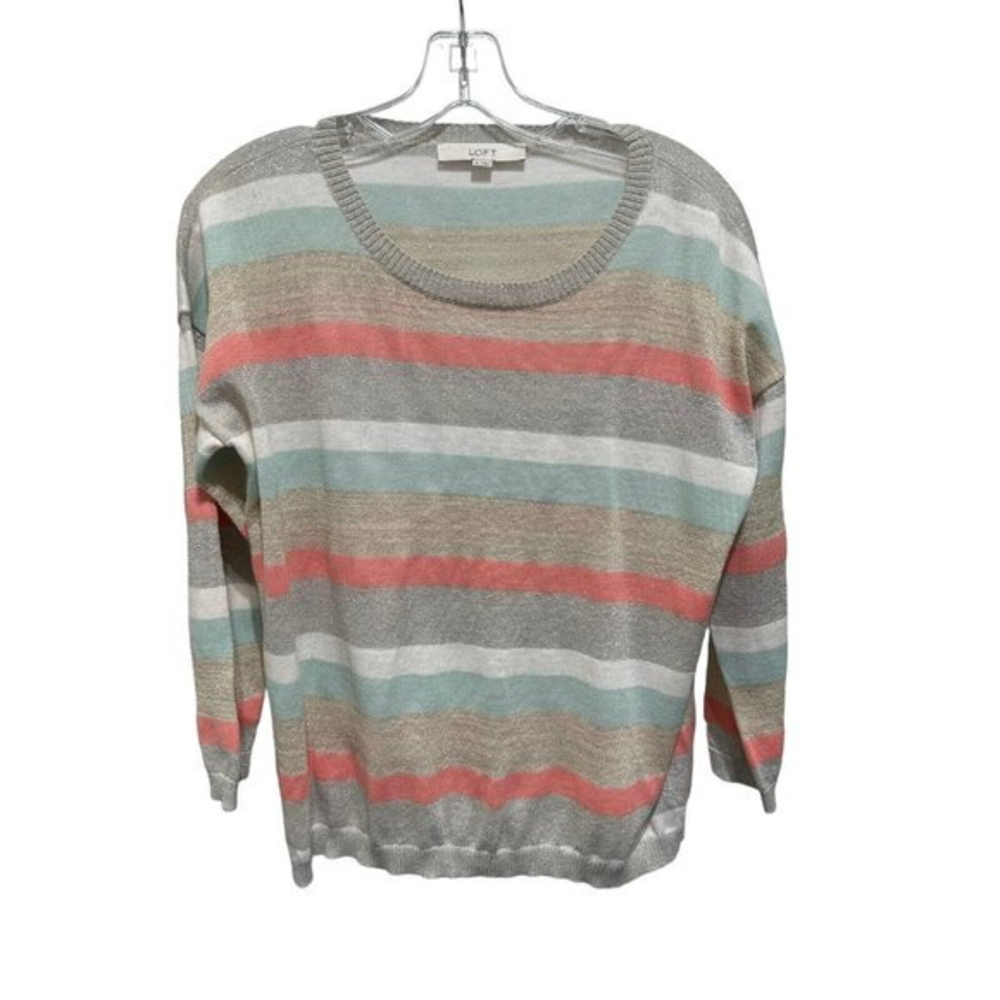 Loft Linen Blend Sweater Womens Medium Classic Timeless‎ Chic Dainty Feminine